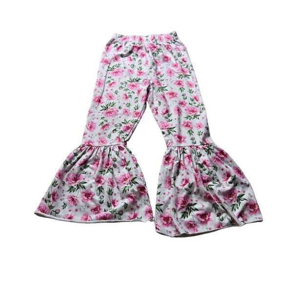 Rose Floral Bell Bottom Pants (130) S6/7 - Picture 2 of 4